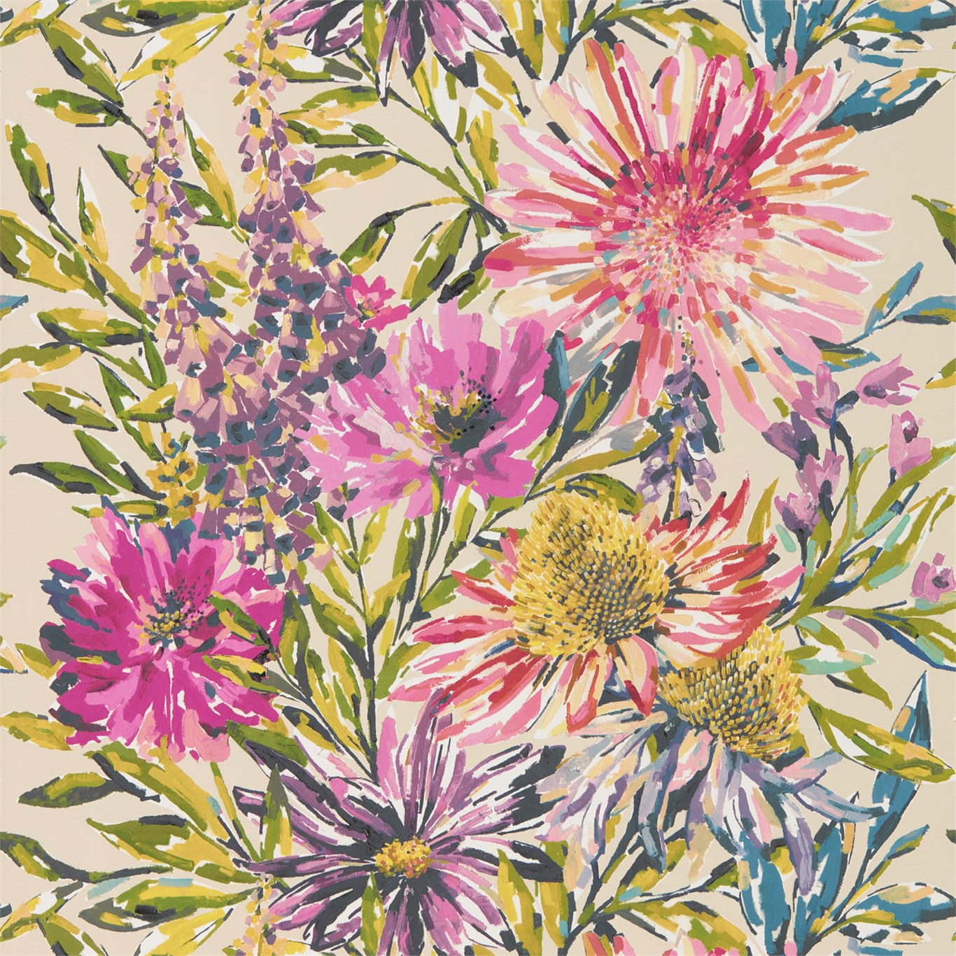 Обои Harlequin Standing Ovation Floreale Tangerine/Fuchsia 111497 Обои Harlequin Standing Ovation Floreale Tangerine/Fuchsia 111497